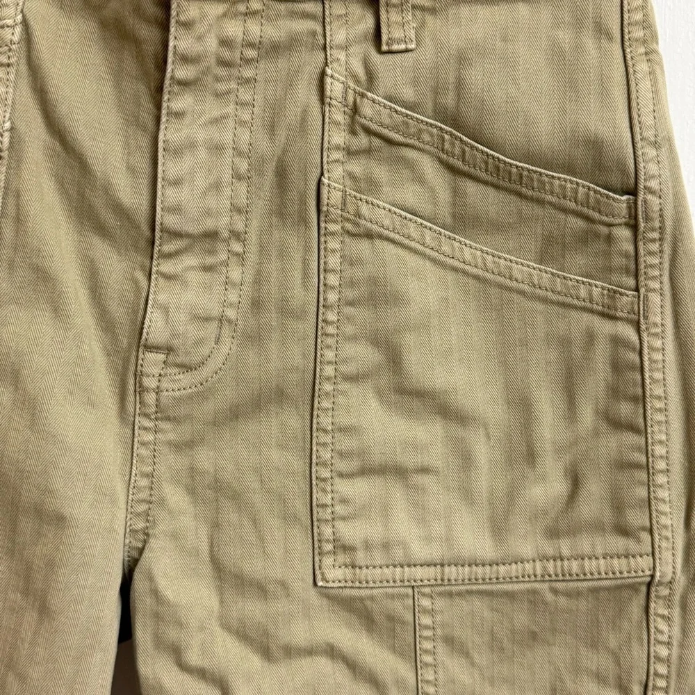 Madewell 90s Straight Cargo Pant Womens Size 25 Sand Dune Tan Cotton Herringbone - Picture 5 of 13